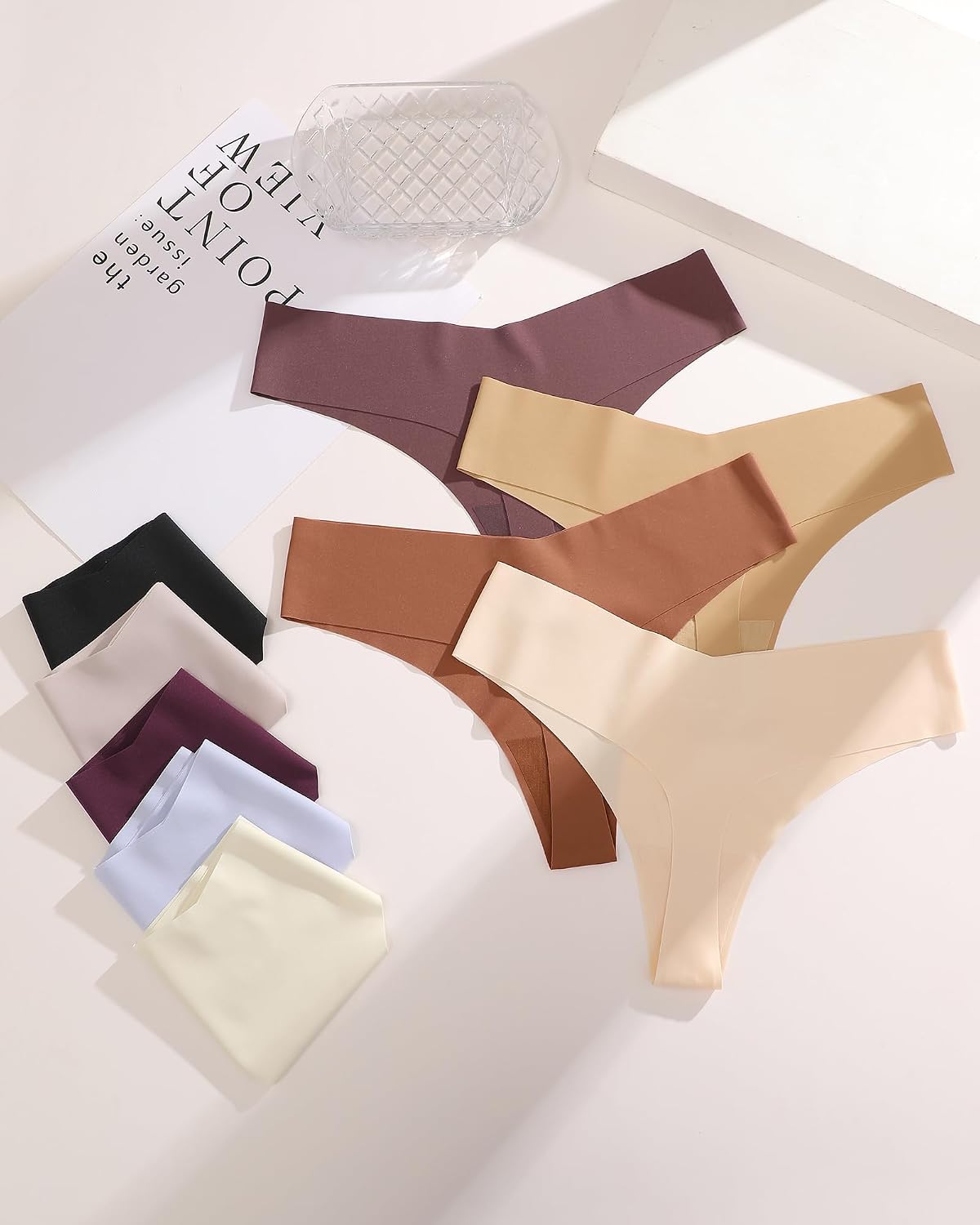 Seamless V-Waist Thongs for Women