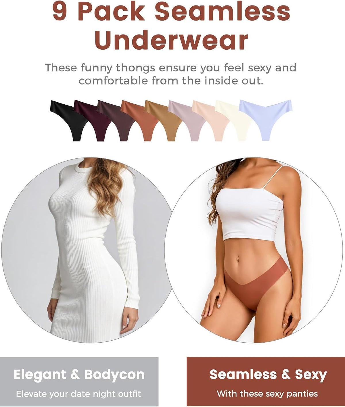 Seamless V-Waist Thongs for Women
