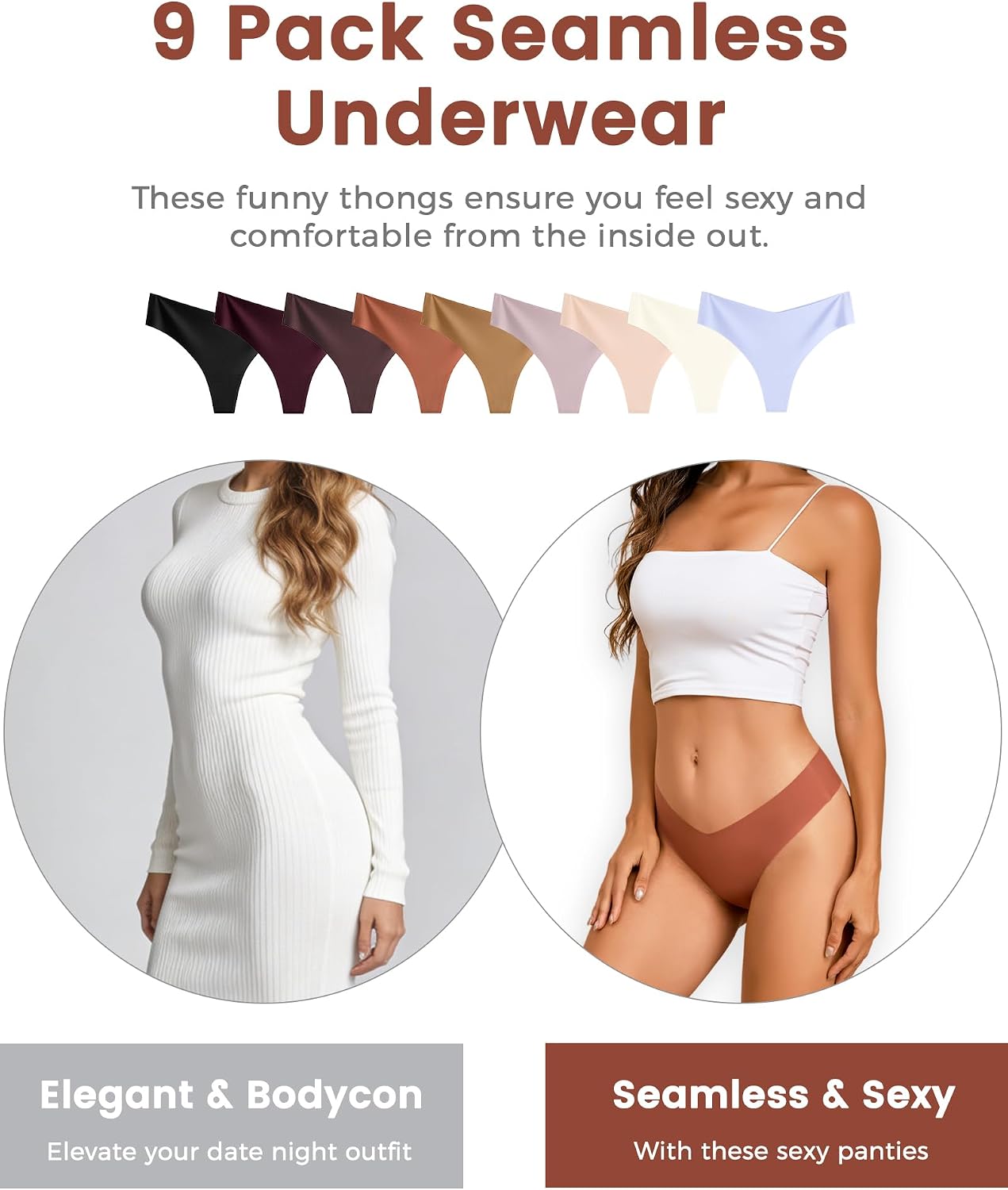Seamless V-Waist Thongs for Women