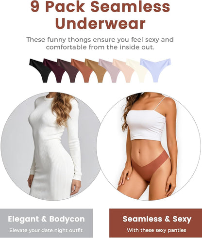 Seamless V-Waist Thongs for Women