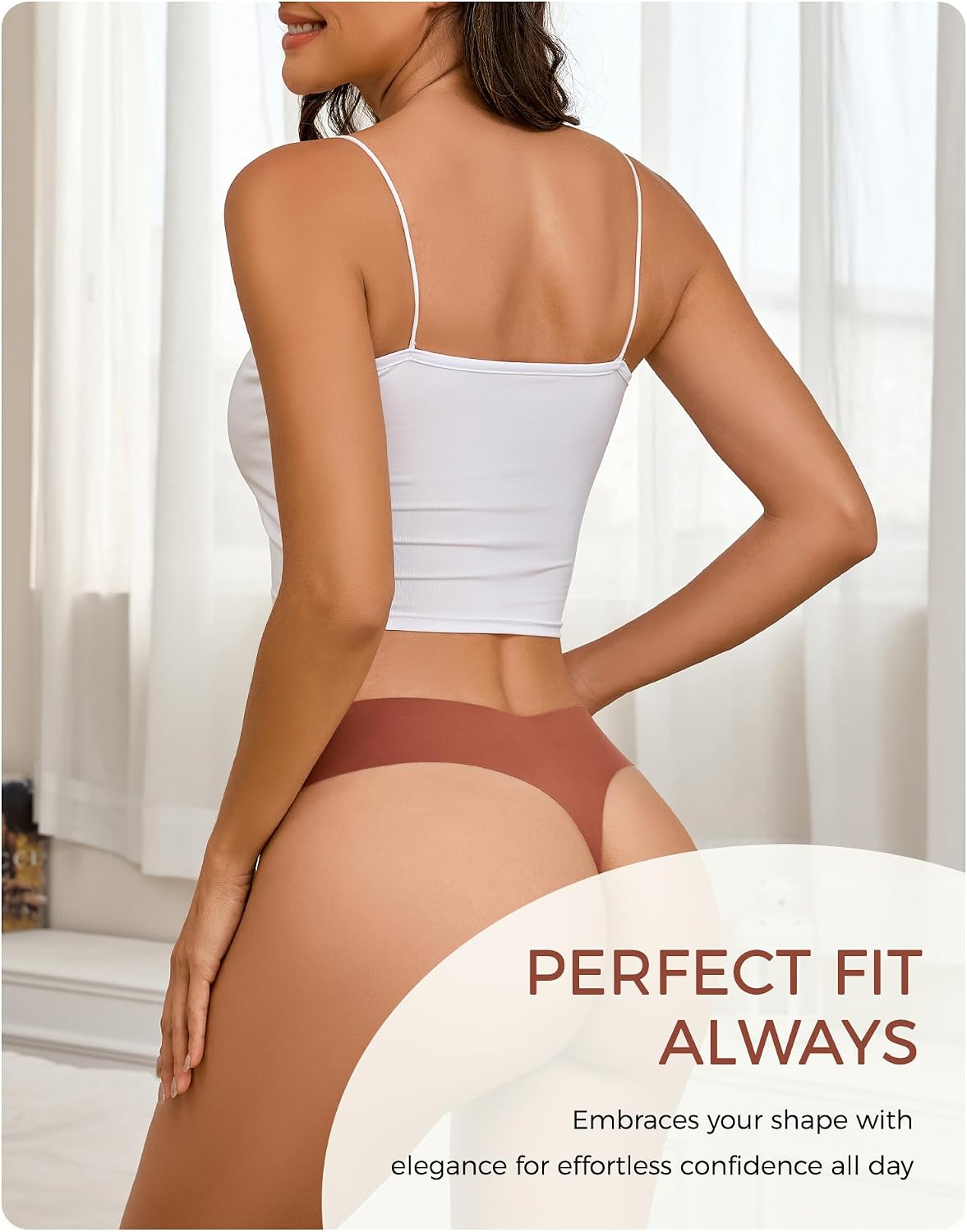 Seamless V-Waist Thongs for Women