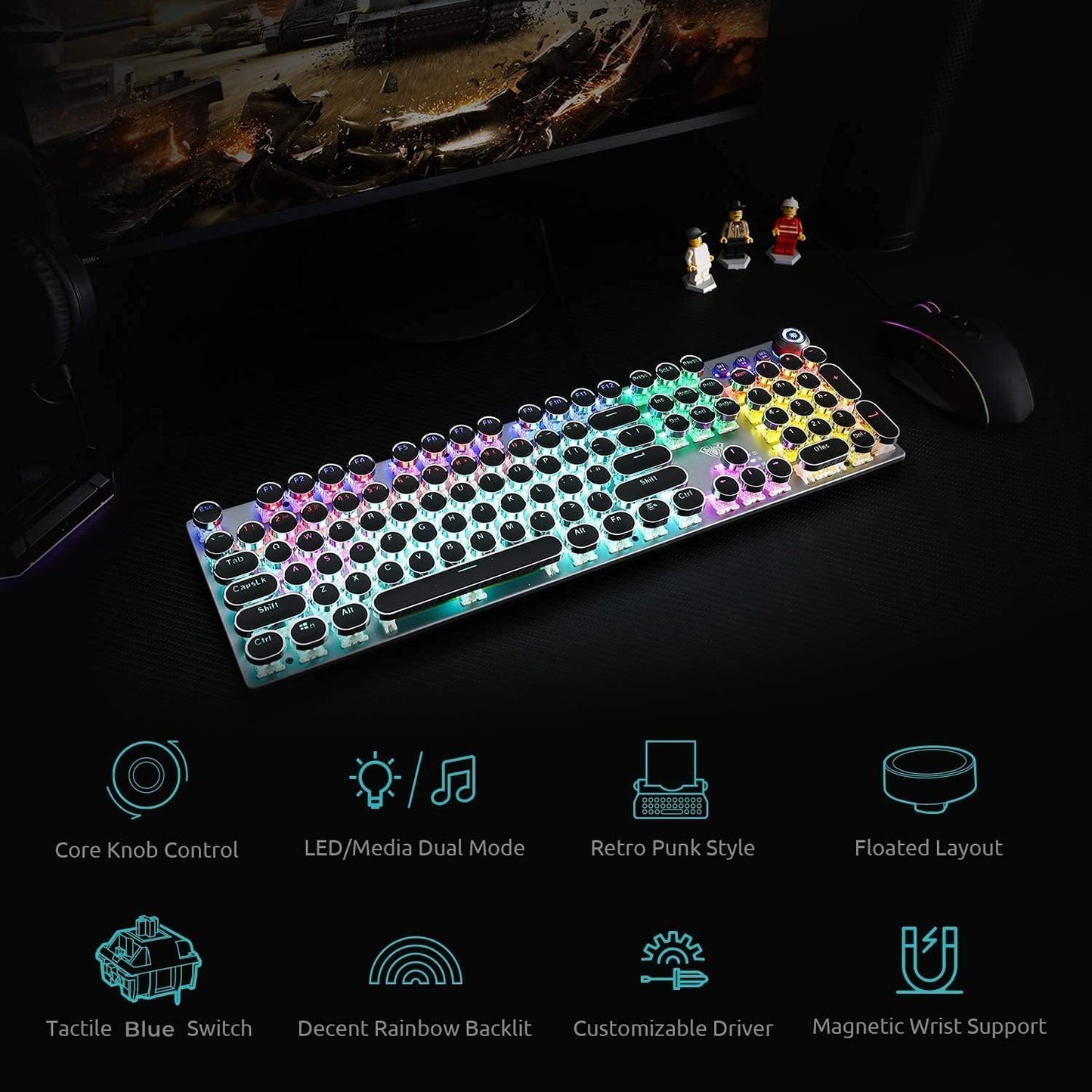Retro Mechanical Gaming Keyboard